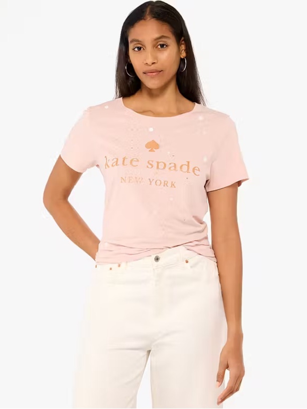 kate spade Glitter Embellished Logo Tee